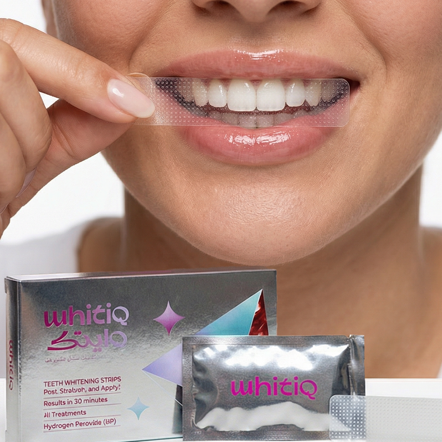 Whitening Strips PAP (Strawberries) شرائط تبييض للأسنان الحساسة بطعم الفراولة.