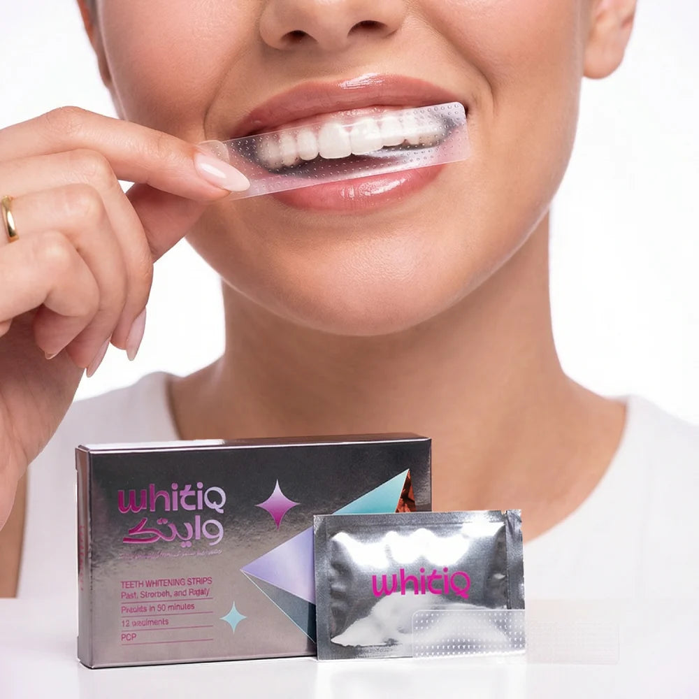 Whitening Strips HP (Clove) شرائط تبييض للأسنان العادية بطعم القرنفل الدافئ.