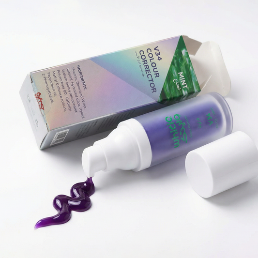 V34 Color Corrector (Mint) مصحّح لون بنفسجي لتصحيح فوري للون الأسنان بنكهة النعناع.
