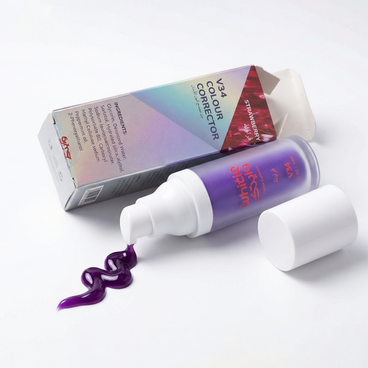 V34 Color Corrector (Strawberries) مصحّح لون بنفسجي لتصحيح فوري للون الأسنان بنكهة الفراولة.