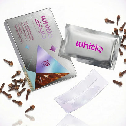 Whitening Strips HP (Clove) شرائط تبييض للأسنان العادية بطعم القرنفل الدافئ.